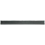 Glossy dark grey ceramic bullnose trim tile with handcrafted Spanish artisan detailing