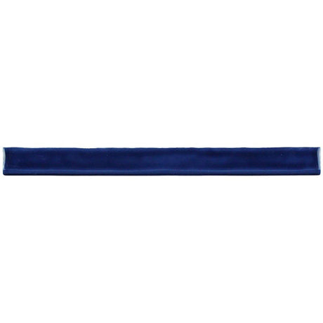 Glossy grape ceramic bullnose trim tile with handcrafted Spanish artisan detailing