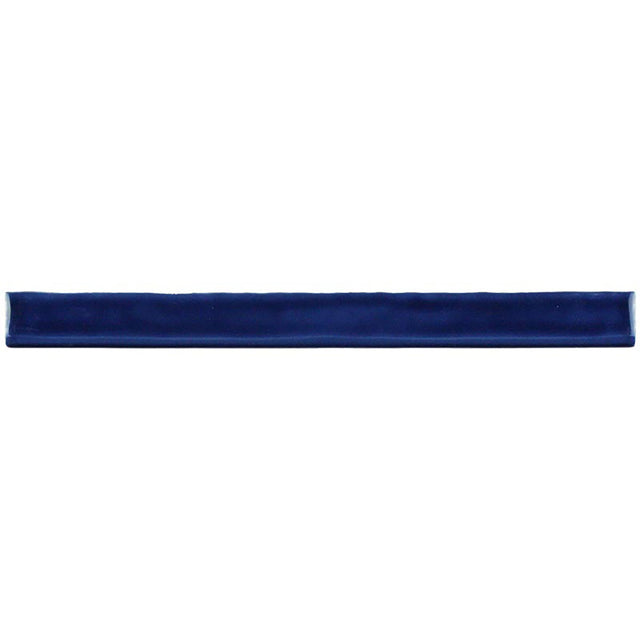 Glossy grape ceramic bullnose trim tile with handcrafted Spanish artisan detailing