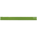 Glossy green branch ceramic bullnose trim tile with handcrafted Spanish artisan detailing