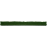 Glossy green turtle ceramic bullnose trim tile with handcrafted Spanish artisan detailing