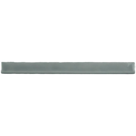 Glossy grey ceramic bullnose trim tile with handcrafted Spanish artisan detailing