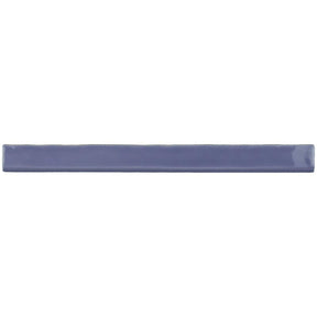 Glossy lavender ceramic bullnose trim tile with handcrafted Spanish artisan detailing