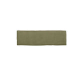 Glossy olive green ceramic wall tile with handcrafted Spanish artisan character
