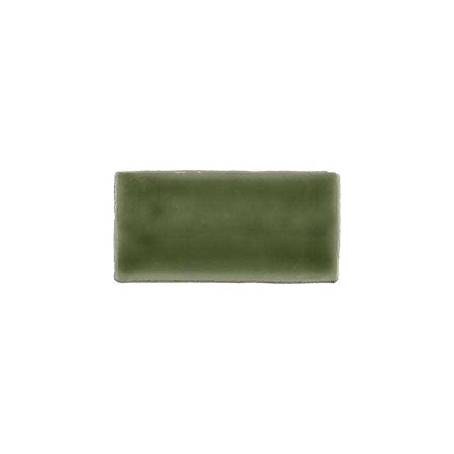 Kaleidoscope Handmade Ceramic Tile 3x6 - Olive Green