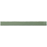 Glossy pistachio ceramic bullnose trim tile with handcrafted Spanish artisan detailing
