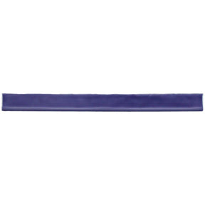 Glossy purple ceramic bullnose trim tile with handcrafted Spanish artisan detailing
