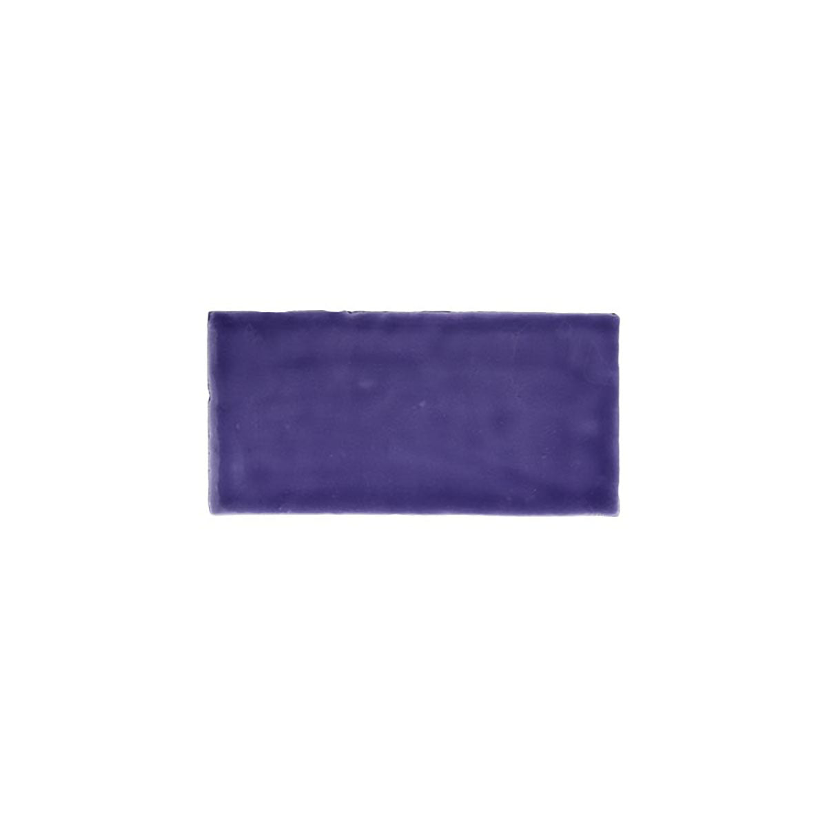 Glossy purple ceramic subway tile with handcrafted Spanish artisan detailing