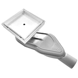 SereneDrains Wow Drain TM Side Discharge Outlet with 5 Inch Tile Insert Square Shower Drain Horizontal Low Profile
