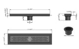 SereneDrains Wow Drain TM Side Discharge Outlet with Linear Shower Drain Horizontal Low Profile