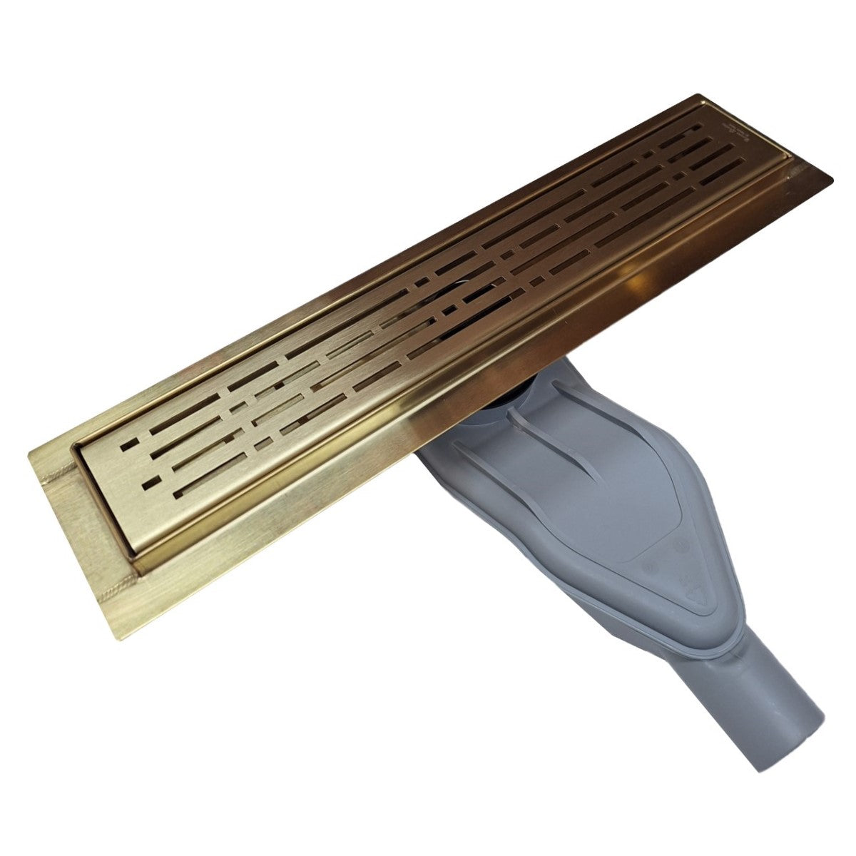 SereneDrains Wow Drain TM Side Discharge Outlet with Linear Shower Drain Horizontal Low Profile