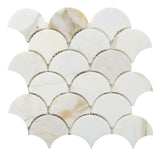 Mosaic Marble Fish Scale Calacatta Gold