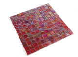 Mosaic Glass Tile Squares - Burgundy