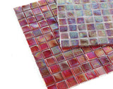 Mosaic Glass Tile Squares - Burgundy
