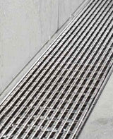 Quartz Linear Shower Drain Brushed Stainless - Linear Wedge 60