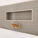 Crackle Glass Porcelain and Glass Arabesque - Cappuccino