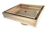 SereneDrains Square Shower Drain Tile Insert Satin Gold 5 Inch