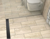 Quartz Linear Shower Drain Matte Black - Wave 55