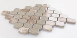 Mosaic Crackle Glass and Marble Tile Arabesque Shape - Emperador