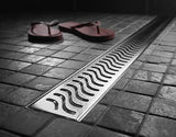 Quartz Linear Shower Drain Brushed Stainless - Flag 55