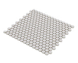 Mosaic Handmade Porcelain Penny Round - Natural Grey Glossy