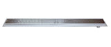 SereneDrains Linear Shower Drain Offset Outlet Square - Brushed 35