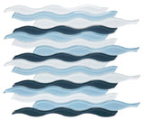 Mosaic Glass Tile Surface Waves - Ocean Blue