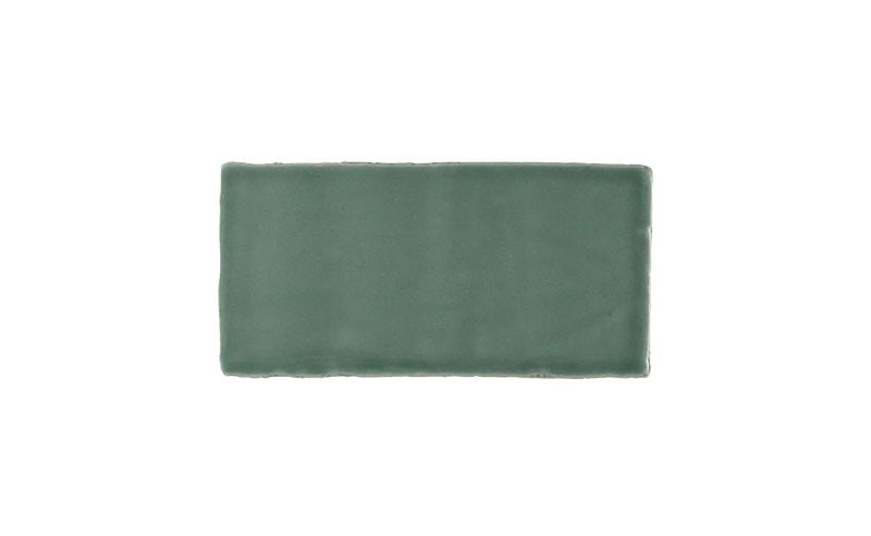 Kaleidoscope Handmade Ceramic Tile 3x6 - Green