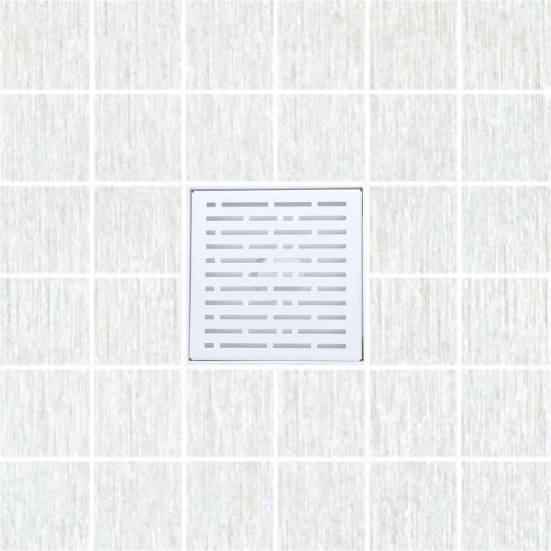 SereneDrains Square Shower Drain Broken Lane Matte White 6