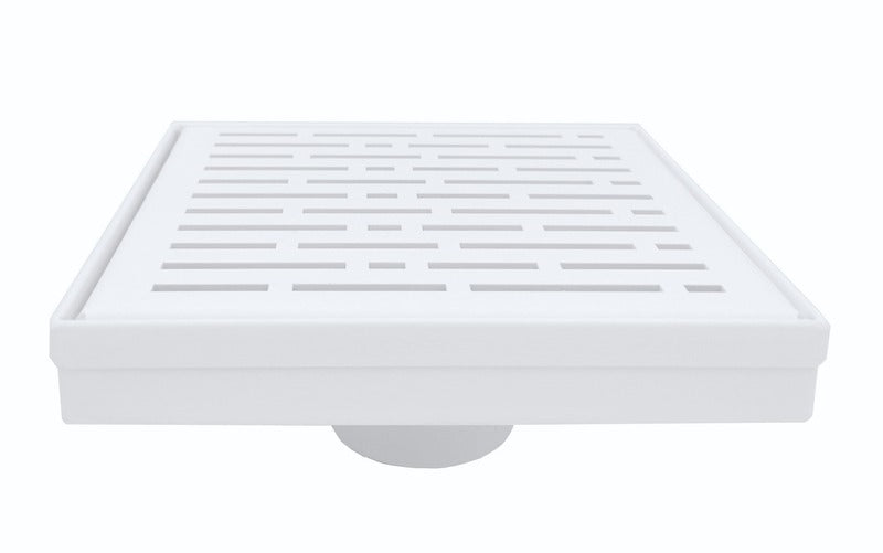 SereneDrains Square Shower Drain Broken Lane Matte White 6