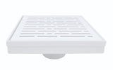 SereneDrains Square Shower Drain Broken Lane Matte White 6