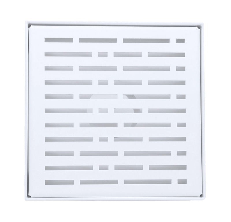 SereneDrains Square Shower Drain Broken Lane Matte White 6