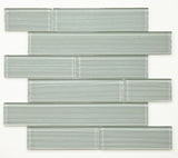 Mosaic Linear Glass Tiles Silver Grey - Multi Size