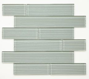Mosaic Linear Glass Tiles Silver Grey - Multi Size