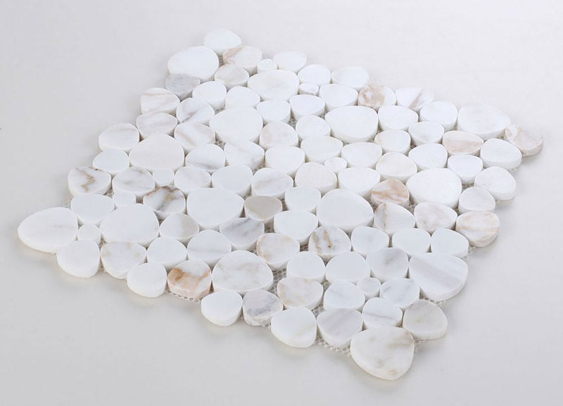 Marble Pebbles Mosaics Heart Shape - Calacatta Gold