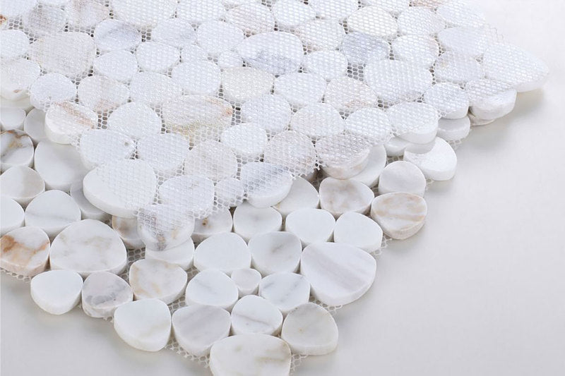 Marble Pebbles Mosaics Heart Shape - Calacatta Gold