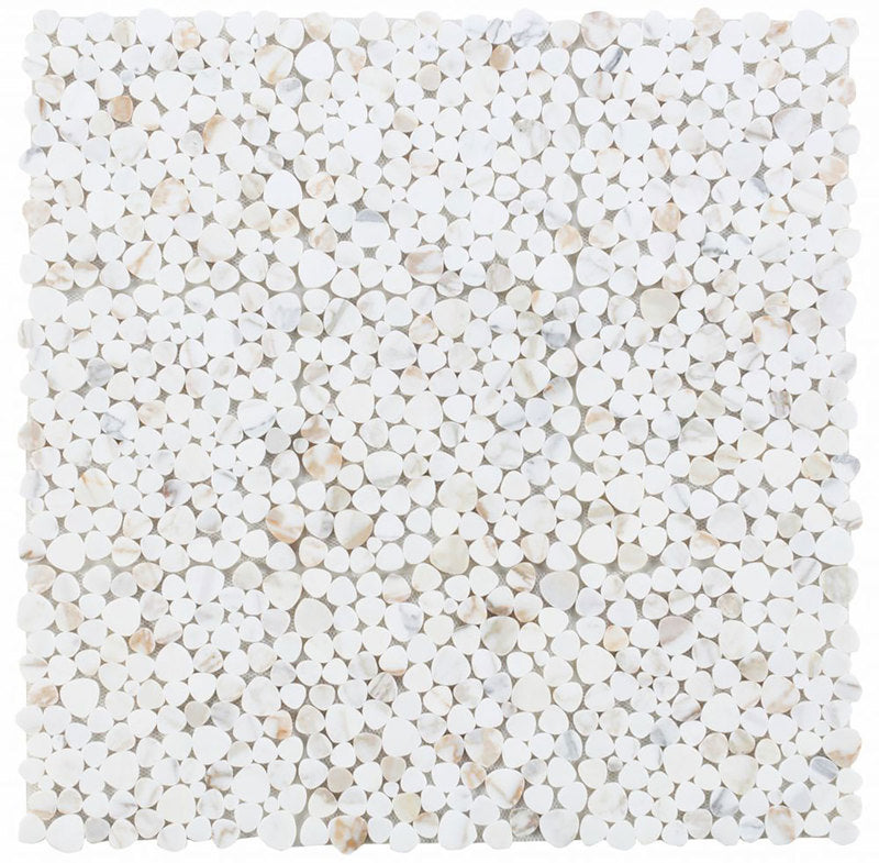 Marble Pebbles Mosaics Heart Shape - Calacatta Gold