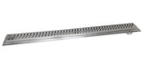 SereneDrains Linear Shower Drain Offset Outlet Ocean Wave - Brushed 35