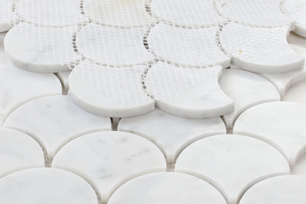 Mosaic Marble Fish Scale - Carrara