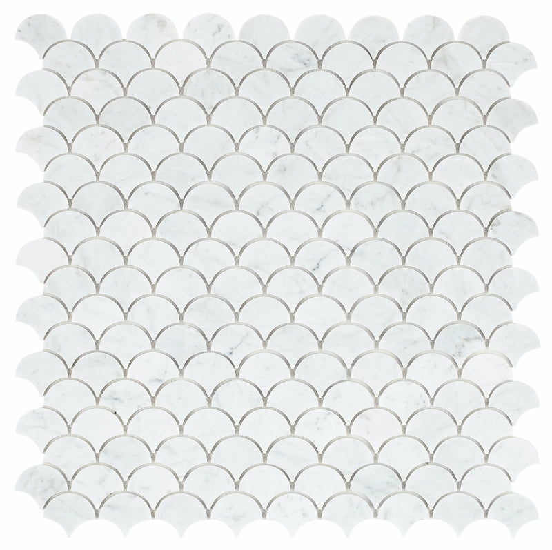 Mosaic Marble Fish Scale - Carrara