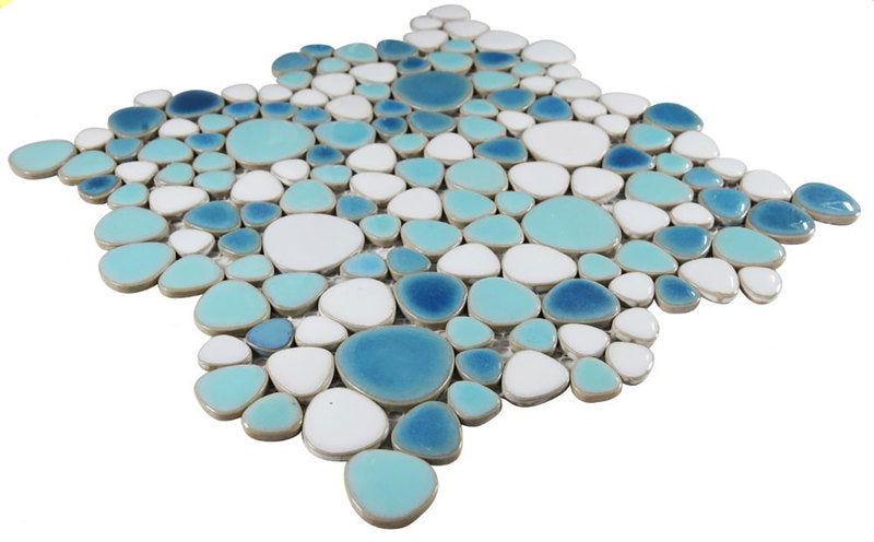 Mosaic Porcelain Tile Mancala Pebble Series - Navajo Jewel