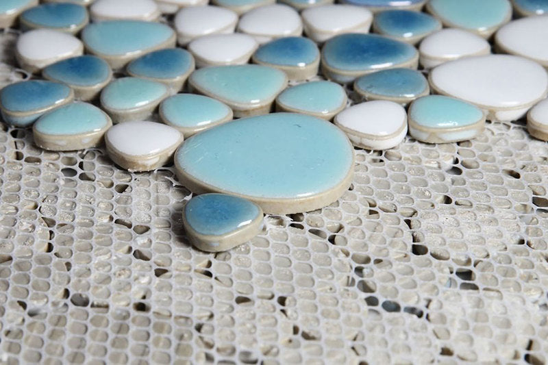 Mosaic Porcelain Tile Mancala Pebble Series - Navajo Jewel