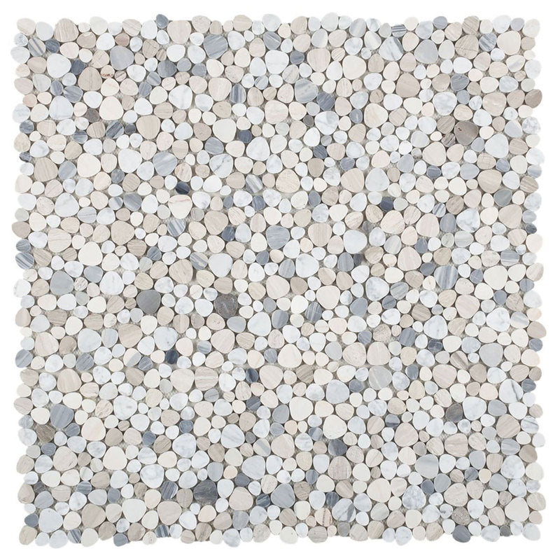 Marble Pebbles Mosaics Heart Shape - Earth tone