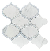 Arabesque Shape Marble with White and Precious Blue