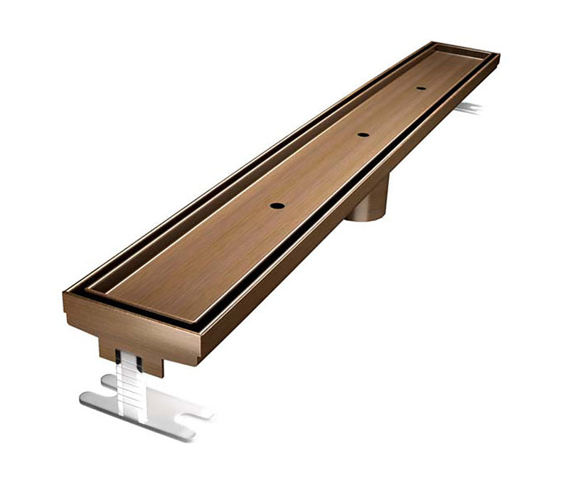 Quartz Linear Shower Drain Oil-Rubbed Bronze - Tile Insert 55