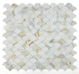Mosaic Marble Fish Scale - Calacatta Gold