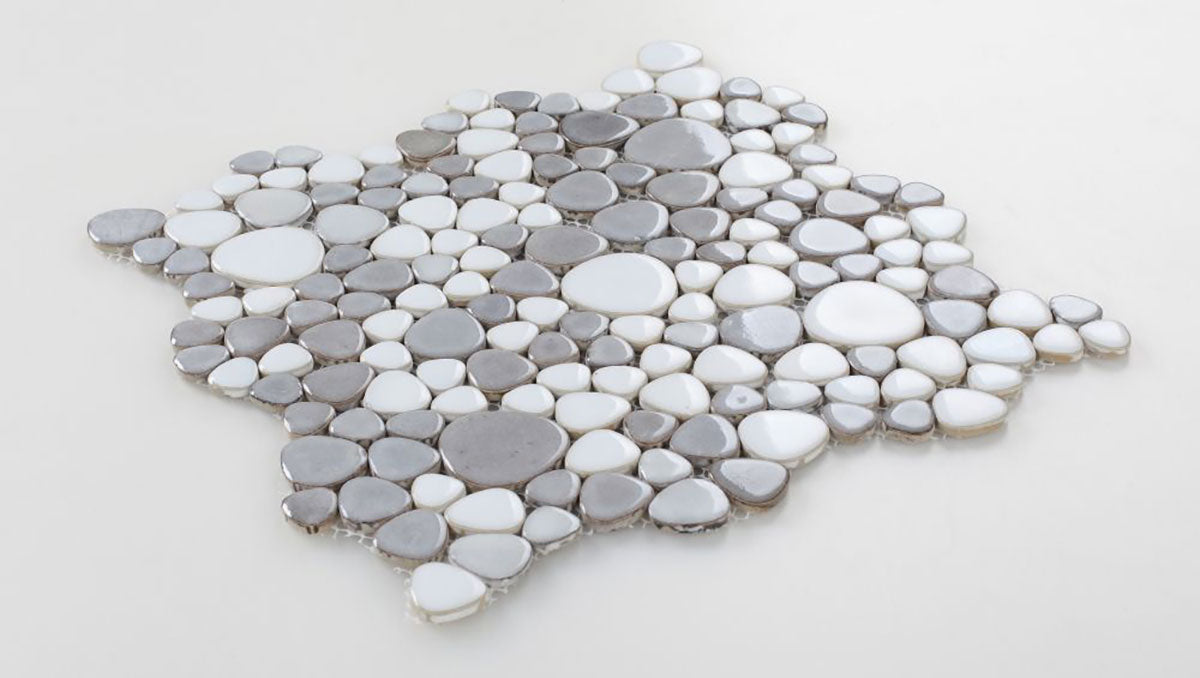 Mosaic Porcelain Tile Mancala Pebble Series - Evening Twilight