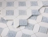 Mosaics Thassos Marble Hexagon Pattern - Blue