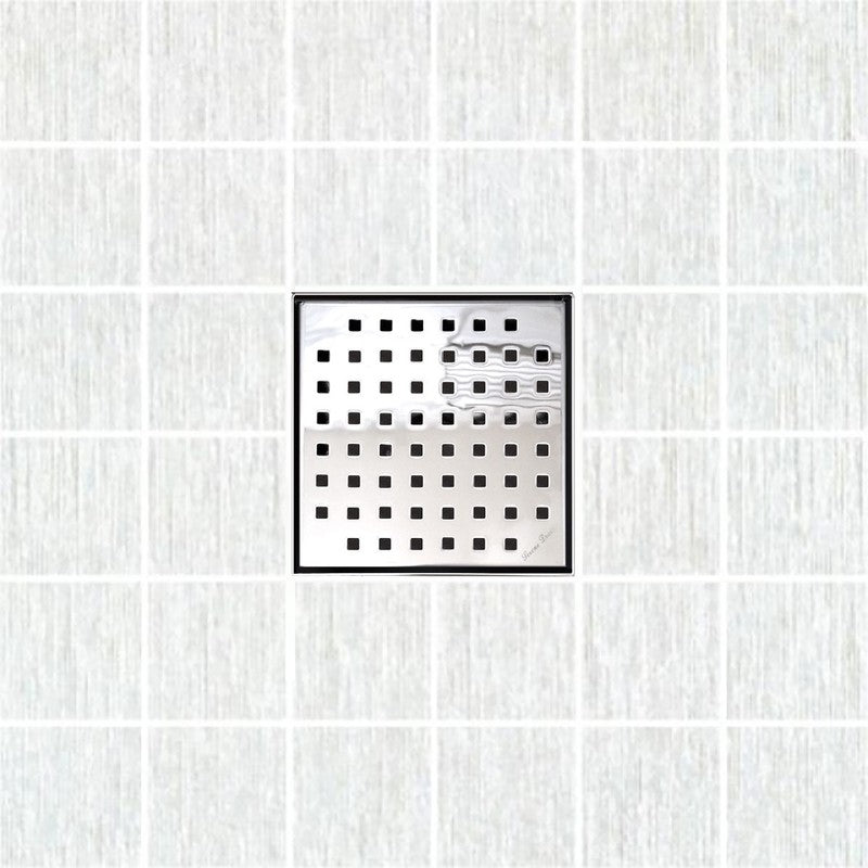 SereneDrains Square Shower Drain Traditional Square 6 PC