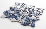 Mosaic Porcelain Tile Mancala Pebble Series - Sky Blue